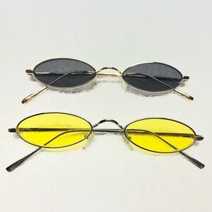 Fancy Oval Sunglasses Set of Yellow and Black